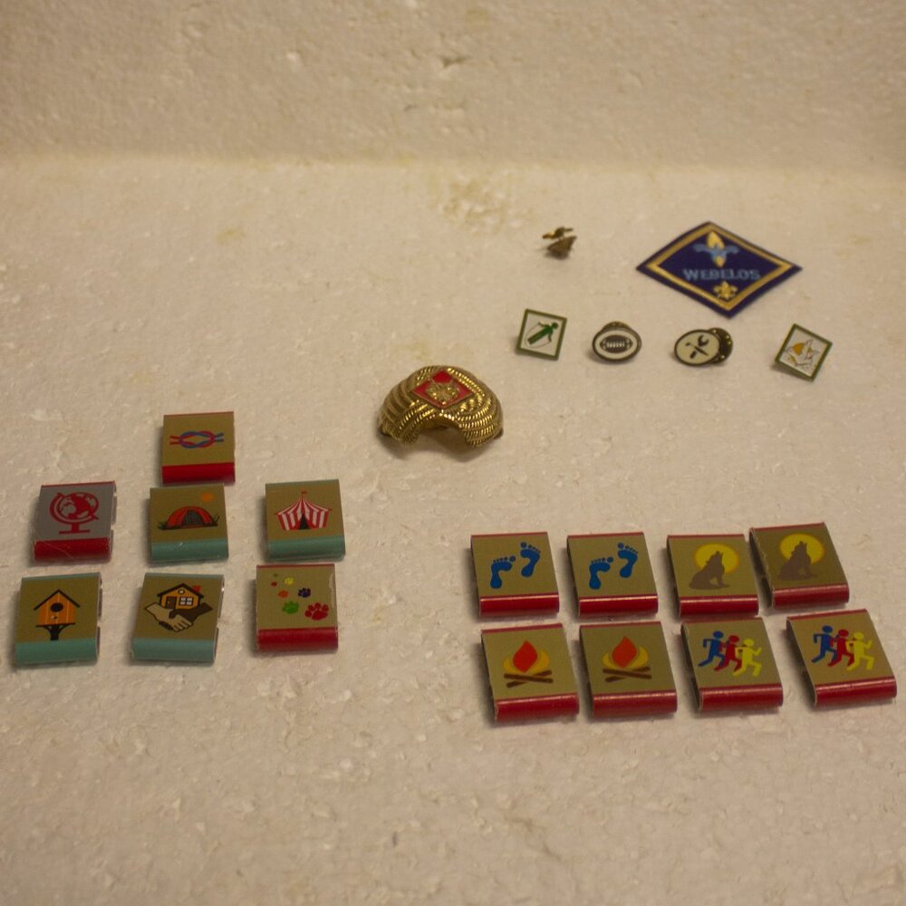 Assorted Boy Scouts of America and Webelos Merit Badges and Insignia